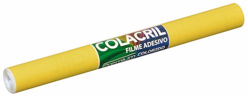 FILME ADESIVO PREMIUM AMARELO 45CMX10M - COLACRIL