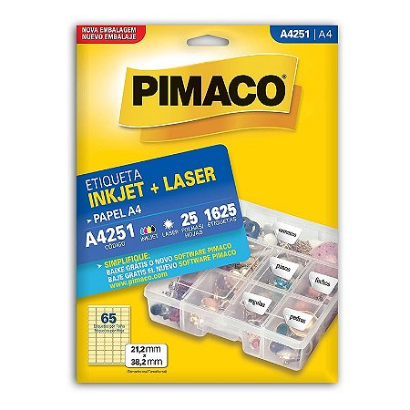 ETIQUETA A4 A4251 25 FOLHAS - PIMACO