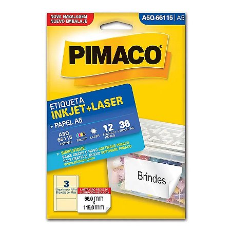 ETIQUETA A5Q-66115 12 FOLHAS - PIMACO