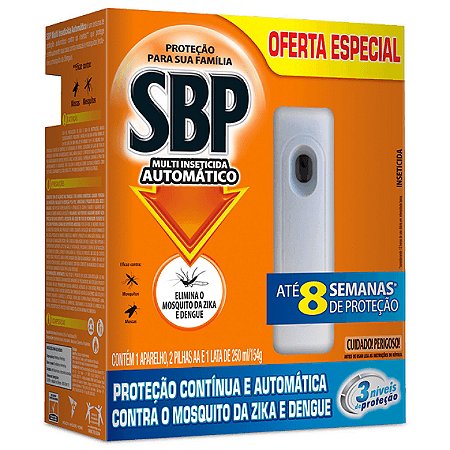 SBP AUTOMÁTICO MULTI-INSETICIDA APARELHO + REFIL 250ML