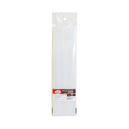 REFIL P/PISTOLA QUENTE FINA TRANSPARENTE C/10 UNIDADES - KIT