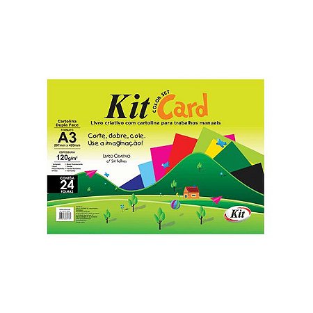 PAPEL COLOR SET KIT CARD A3 COLORIDO C/24FLS - KIT