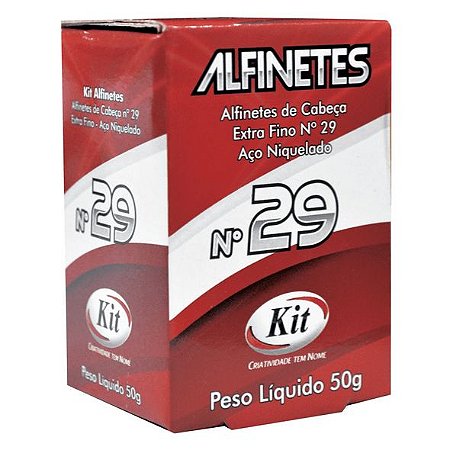 ALFINETE DE CABEÇA Nº 29 NIQUELADO 50G - KIT