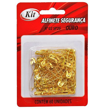 ALFINETE DE SEGURANÇA Nº 2 OURO C/60 UNIDADES - KIT