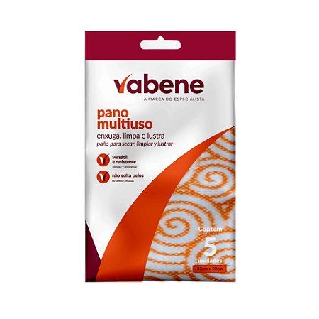 PANO MULTIUSO 5 PANOS LARANJA - VABENE