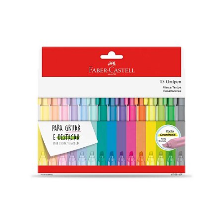 MARCA TEXTO GRIFPEN 15 CORES - FABER-CASTELL