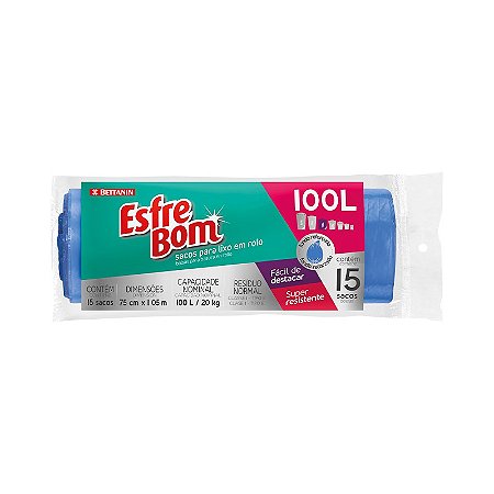 ESFREBOM SACOS PARA LIXO ROLO 100L C/15 UNIDADES - BETTANIN