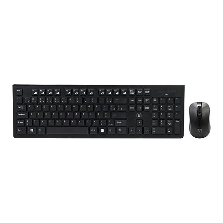 KIT COMBO TECLADO E MOUSE SEM FIO CONFORTO PRETO TC212 - MULTILASER