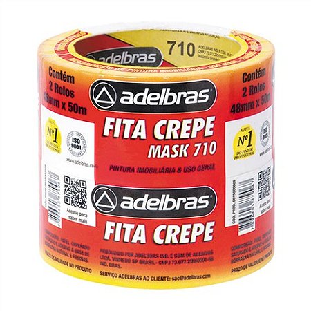 FITA MASK CREPE 48MMX50M C/2 UNIDADES - ADELBRAS