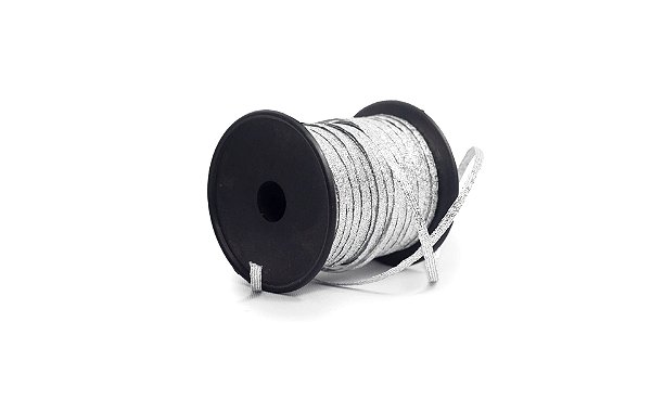 FITILHO LUREX 3MM METALIZADO PPRATEADO CARRETEL C/50M - MONITEX