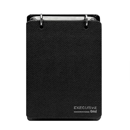 MINI CADERNO BRIEF 2 ARGOLAS CAPA DURA PRETO 100 FLS - SPIRAL