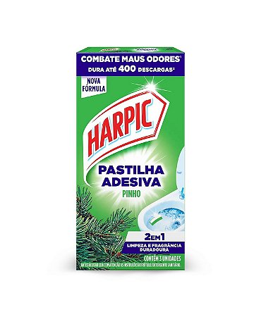 HARPIC PASTILHA ADESIVA 2 EM 1 PINHO C/3 UNIDADES - RECKITT BENCKISER