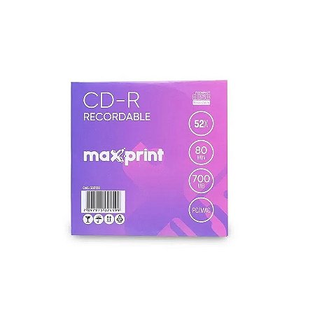 CD-R GRAVÁVEL 700MB ENVELOPE - MAXPRINT