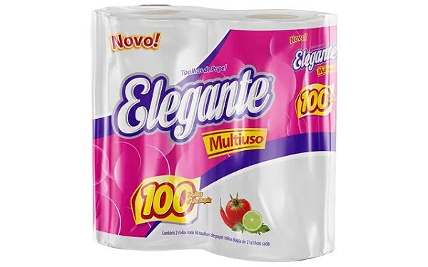 TOALHA DE PAPEL MULTIUSO C/2 ROLOS - ELEGANTE