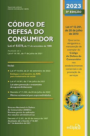 CÓDIGO DE DEFESA DO CONSUMIDOR 9ª EDIÇÃO 2023 - EDIPRO