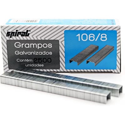 GRAMPO 106/8 GALVANIZADO C/2500 UNIDADES - SPIRAL