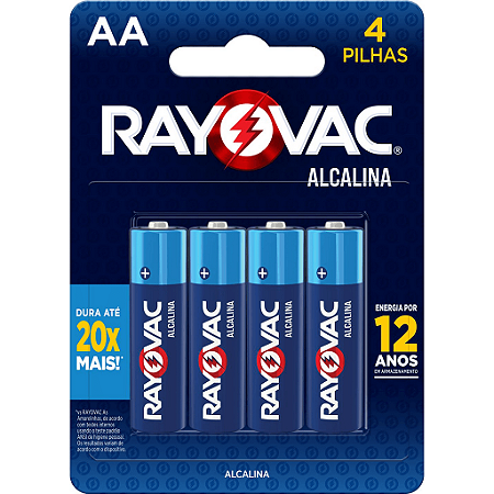 PILHA ALCALINA AA PEQUENA C/4 UNIDADES - RAYOVAC