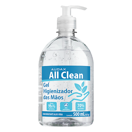 ÁLCOOL GEL 70º ALL CLEAN AUDAX - 500ML