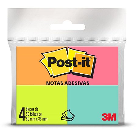 BLOCO ADESIVO POST-IT 653 TROPICAL 38MMX50MM 200 FLS - 3M