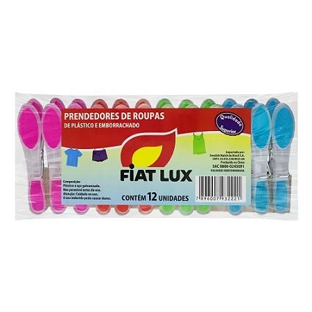 PRENDEDOR DE ROUPA EMBORRACHADO GRANDE C/12 UNIDADES - FIAT LUX