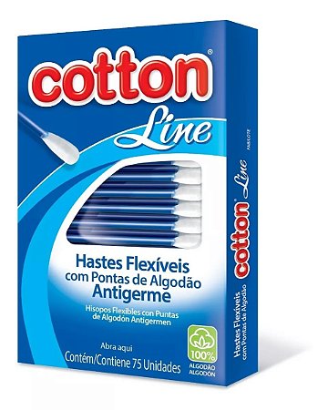 COTONETE FLEXÍVEL C/75 UNIDADES - COTTON LINE