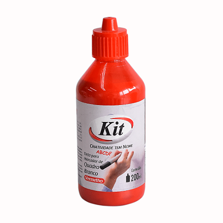 TINTA PARA MARCADOR DE QUADRO BRANCO VERMELHA 200ML - KIT