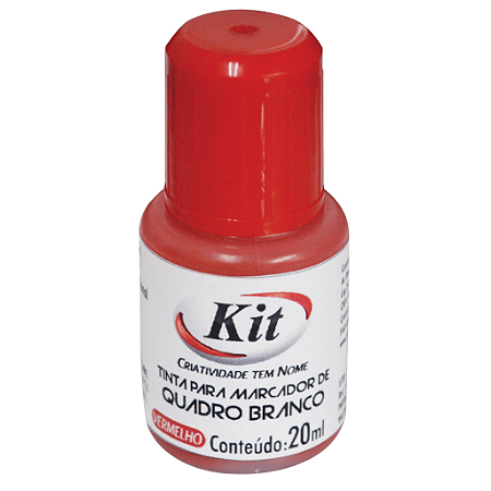 TINTA PARA MARCADOR DE QUADRO BRANCO VERMELHA 20ML - KIT