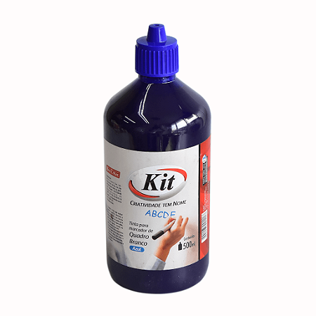 TINTA PARA MARCADOR DE QUADRO BRANCO AZUL 500ML - KIT