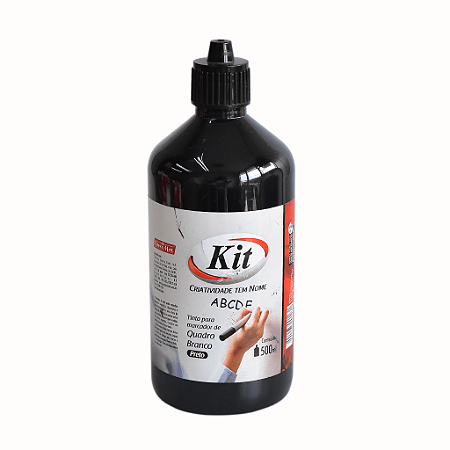 TINTA PARA MARCADOR DE QUADRO BRANCO PRETA 500ML - KIT