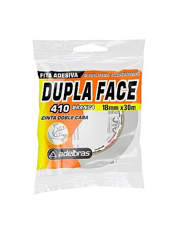 FITA DUPLA FACE PAPEL BRANCO 18MMX30M - ADELBRAS