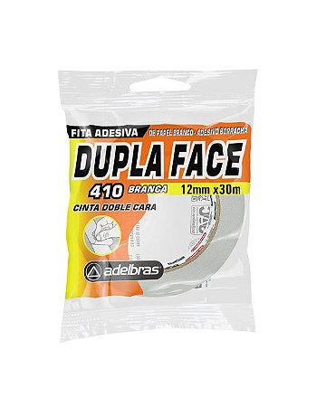 FITA DUPLA FACE PAPEL BRANCO 12MMX30M - ADELBRAS