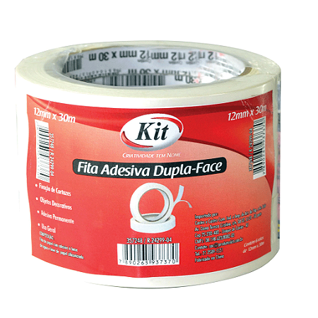 FITA ADESIVA DUPLA FACE 12MMX30M C/6 UNIDADES - KIT