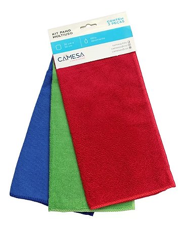 KIT PANO MULTIUSO MICROFIBRA C/3 UNIDADES - CAMESA