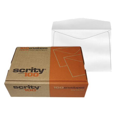 ENVELOPE OFÍCIO BRANCO 114MMX162MM 63G S/RPC C/100 UNIDADES - SCRITY