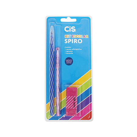 KIT ESCOLAR SPIRO ROSA C/3 PEÇAS - CIS