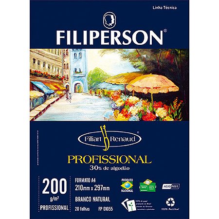 BLOCO FILIART RENAUD PROFISSIONAL 200 G/M² A4 BRANCO C/20 FLS - FILIPERSON