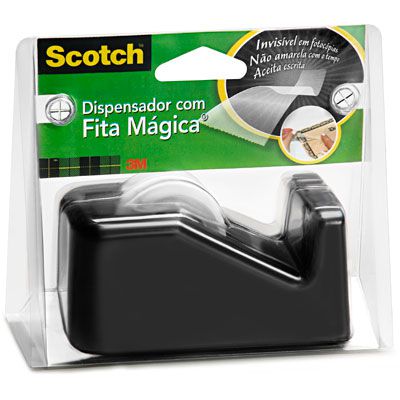 SUPORTE PARA FITA ADESIVA SCOTCH C-28 PRETO - 3M