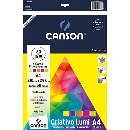PAPEL CRIATIVO LUMI A4 80 G/M² C/50 FLS - CANSON