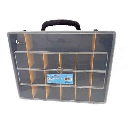 ORGANIZADOR PLÁSTICO MULTIUSO COM TAMPA E 21 DIVISÓRIAS - LOTUS