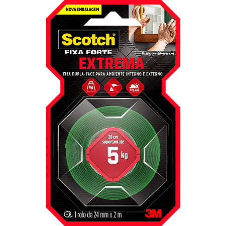 FITA DUPLA FACE SCOTCH FIXA FORTE EXTREMA 24MMX2M - 3M