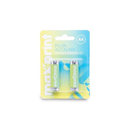 PILHA ALCALINA AA PEQUENA C/2 UNIDADES - MAXPRINT