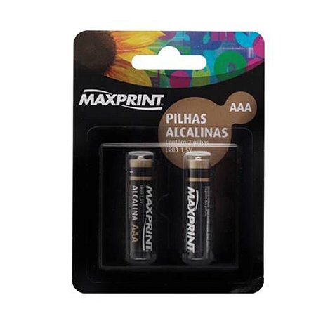 PILHA ALCALINA AAA PALITO C/2 UNIDADES - MAXPRINT