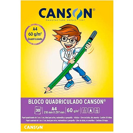 BLOCO QUADRICULADO A4 60 G/M² C/30 FLS - CANSON