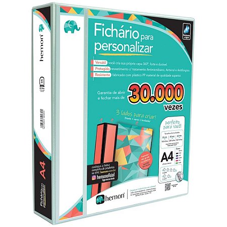FICHÁRIO BRANCO A4 4 ARGOLAS 6CM - CHIES