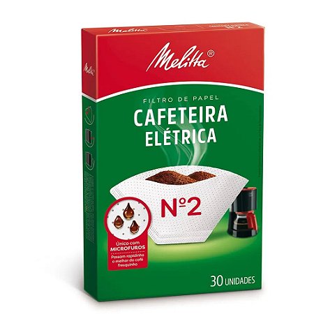 FILTRO DE PAPEL CAFETEIRA ELÉTRICA Nº2 C/30 UNIDADES - MELITTA