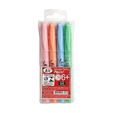 MARCA TEXTO SLIM PASTEL C/4 UNIDADES - KIT