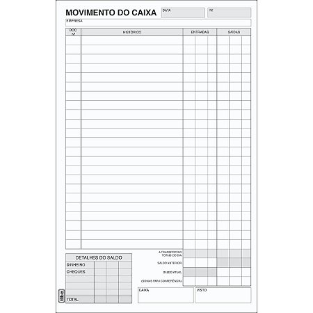 TALÃO MOVIMENTO DO CAIXA GRANDE 100 FOLHAS - TILIBRA