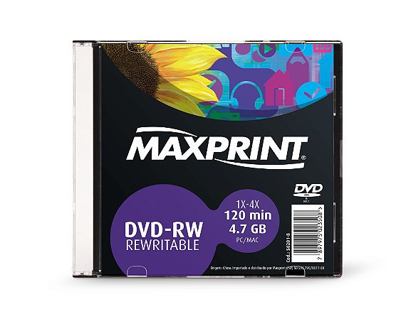 DVD-RW REGRAVÁVEL 4.7GB SLIM - MAXPRINT