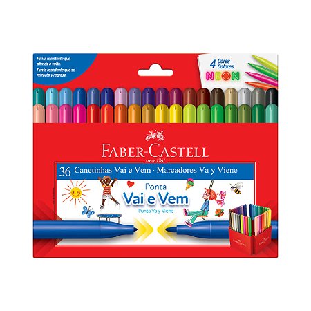 CANETINHA VAI E VEM 36 CORES - FABER-CASTELL