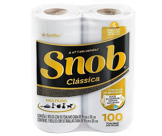 TOALHA DE PAPEL SNOB CLÁSSICA C/2 UNIDADES - SANTHER